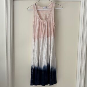 Red Haute Pink and Blue Ombre Midi Dress